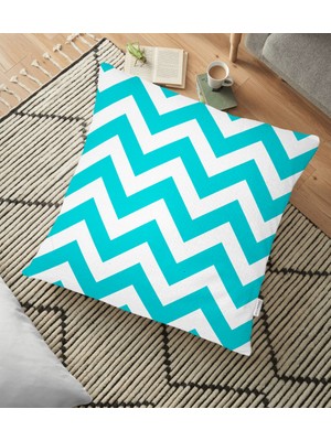 RealHomes Zigzag Desen Baskılı Dekoratif Yer Minderi - 70 x 70 cm