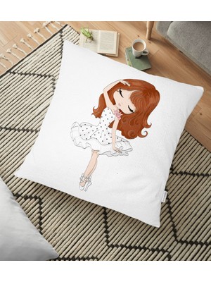 RealHomes Fashion Girl Desenli Dekoratif Yer Minderi - 70 x 70 cm