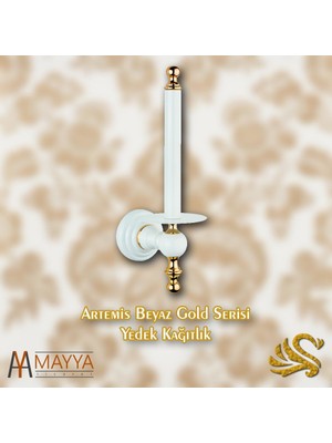 Saray Banyo Artemis Beyaz Gold Yedek Kağıtlık