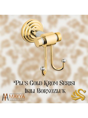 Saray Banyo Plus Gold Krom İkili Bornozluk