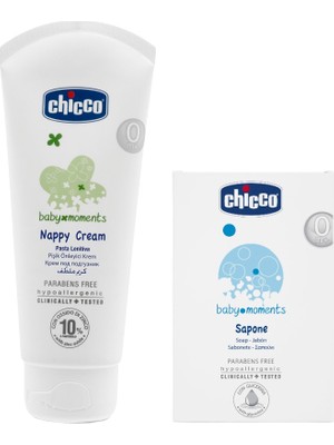 Chicco Baby Moments Pişik Kremi ve Sabun Paketi Hassas Ciltler İçin 100 ml Koruyucu Etki