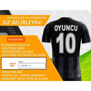 Acr Giyim - Siyah Beyaz 19 - Kişiye Özel Futbol Forması Takımı