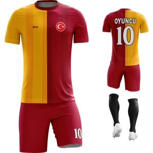 Acr Giyim - Sarı Kırmızı 19 - Kişiye Özel Futbol Forması Takımı