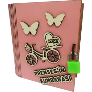 Plaket Home Kişiye Özel Dekoratif Ahşap Prenses Kumbara - Tipbox