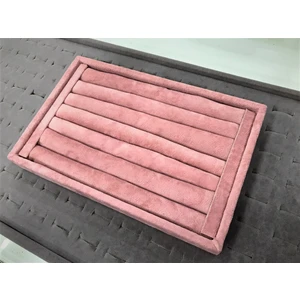 Aydın Dekor Küçük Kadife Sosisli Pembe Yüzük Tabla Standı