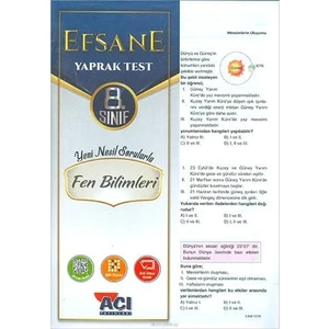 Açı Yayınları 8. Sınıf Fen Bilimleri Efsane Çek Kopart Yaprak Test