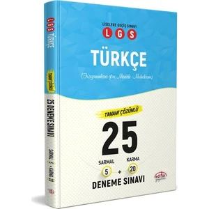Editör Yayınları LGS Türkçe (5 Sarmal - 20 Karma) 25 Deneme Sınavı