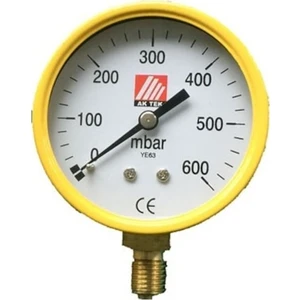 Ak Tek Manometre Küçük 0-600 Mbar Gaz Düşük Basın