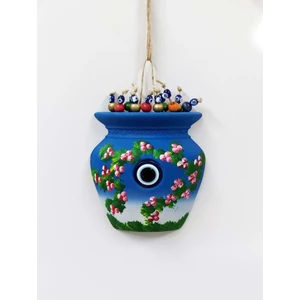 Sü-Me Küp Figürlü Çiçek Desenli Dekoratif Duvar Süsü Nazarlık 12 x 13 cm