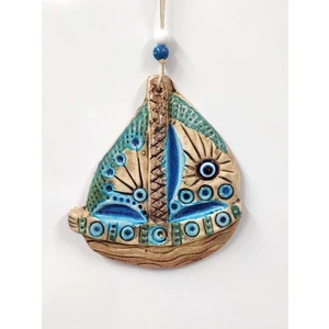 Sü-Me Seramik Mini Gemi Dekoratif Duvar Süsü 13 x 15 cm