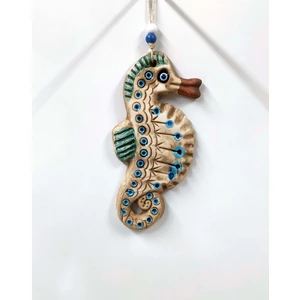 Sü-Me Seramik Mini Deniz Atı Figürlü Dekoratif Duvar Süsü 9 x 18 cm