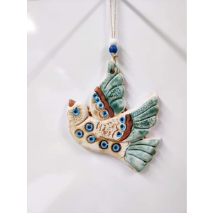 Sü-Me Seramik Mini Kuş Dekoratif Duvar Süsü 14 x 13 cm