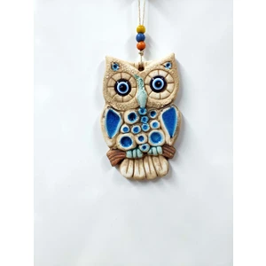 Sü-Me Seramik Mini Baykuş Dekoratif Duvar Süsü 10 x 15 cm