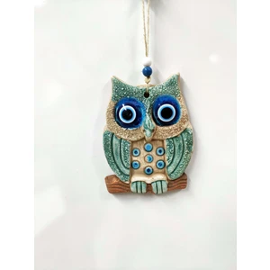 Sü-Me Seramik Mini Baykuş Dekoratif Duvar Süsü 11 x 14 cm