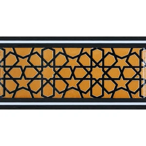 Çini 10x20 cm KS-72 Sarı Türkmen Yıldızı Çini Karo Bordür