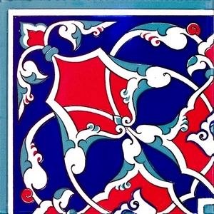 Çini 20x20 cm KSK 5 Osmanlı Rumi Desenli Çini Bordür Köşe
