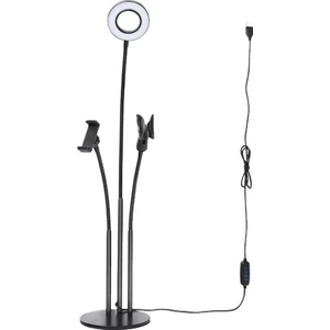 Youtuber LED Selfie Tripod Telefon ve Mikrofon Tutuculu Canlı Yayın Işığı 3" Halka 70 cm