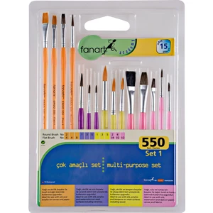Lisans Fanart Academy 550 Seri Fırça Seti 1 15'li
