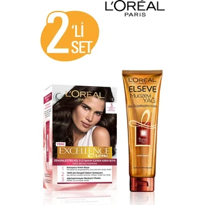 L'Oréal Paris Excellence No:3 Creme + Kuru ve Sert Saçlar için Mucizevi Yağ 150 ml 2'li Set