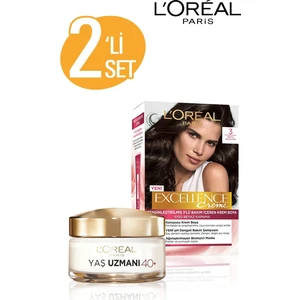 L'Oréal Paris Excellence No:3 Creme + Yaş Uzmanı 40+ Krem 2'Li Set