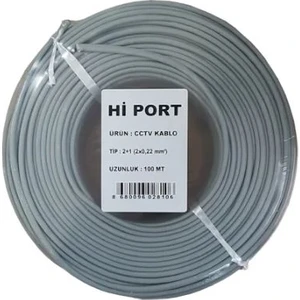 Hi Port 2+1 2x0.22 Folyolu Lüks 100M Cctv Kamera Kablosu
