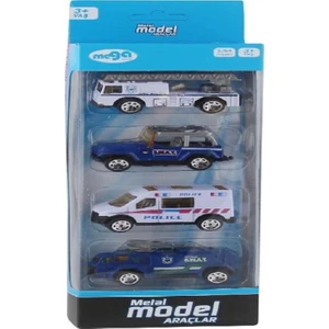 Mega Oyuncak Mega 4'lü Die Cast Acil Kurtarma Araçları Seti