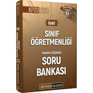 Pegem Akademi Yayıncılık 2020 KPSS ÖABT Sınıf Öğretmenliği Tamamı Çözümlü Soru Bankası