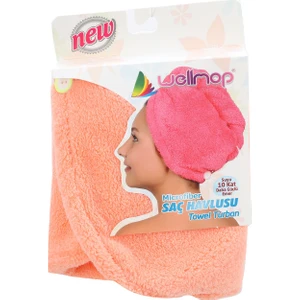 Mikrofiber Düğmeli Saç Havlusu Yavruağzı