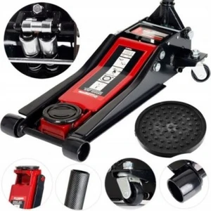 3 Ton Çift Pistonlu Düşük Profil F1 Arabalı Kriko MIN-75MM MAX-510MM
