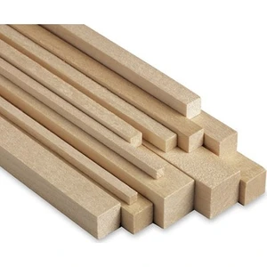 Kibavmshop 6 x 6 mm 100 cm Maket İçin Balsa Çıta 10 Adet