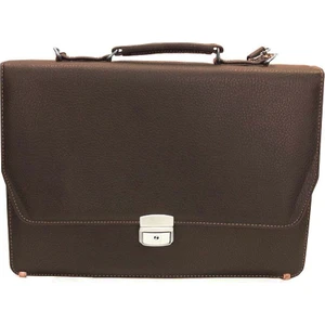 new life promosyon nl  Bölmeli Deri Evrak Çantası Kahverengi