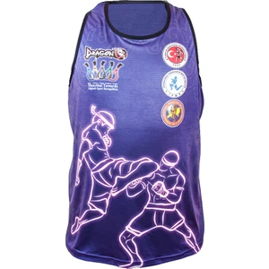 Muay Thai Federasyon Logolu Dijital Baskılı Atlet - Mavi