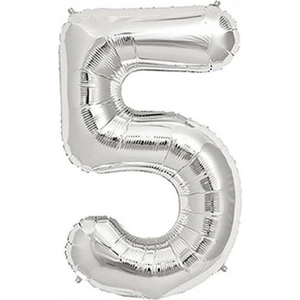 PartiPan Folyo Balon 5 Rakam Gümüş 40 CM