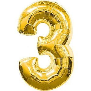 PartiPan Folyo Balon 3 Rakamı Altın 40 cm
