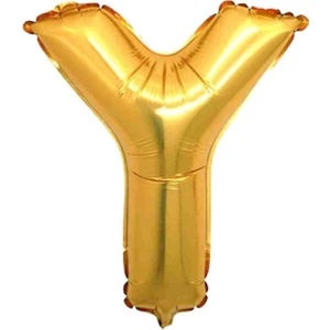 PartiPan Y Harf Altın Folyo Balon 16 inç