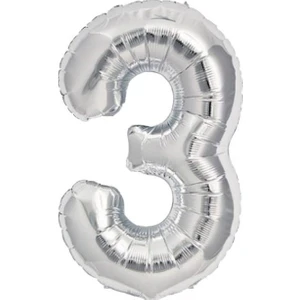 PartiPan Folyo Balon 3 Rakam Gümüş 40 cm