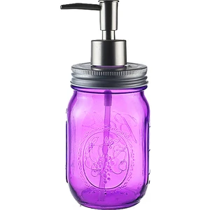 Cam Sıvı Sabunluk,çiçek Desenli Pembe