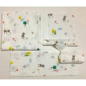 Mutlu Gün Marketi  Müslin Bezi Bebek Set 5 Parça Bambi Figürlü