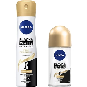 B & W Invisible İpeksi Pürüzsüzlük Sprey Deodorant 150 ml + Nivea B & W Invisible İpeksi Pürüzsüzlük Roll On 50 ml