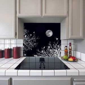 Kt Decoration Mutfak Ocağı Arkası Sticker Ay, Gece ve Kuşlar