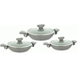 Granit Sahan Set 6 Parça 18 - 20 - 22 cm Gri