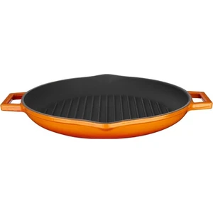 Döküm  Yuvarlak Kızartma Tavası Çap 30 cm Turuncu