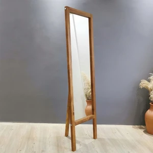 Boy Aynası Masif Doğal Ahşap Ceviz 55 x 170 cm