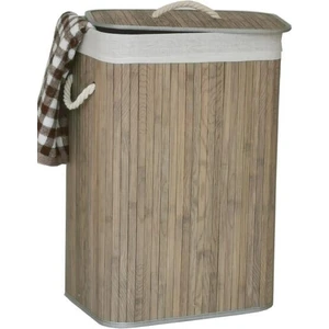 Bambu Katlanır Çamaşır Sepeti Gri