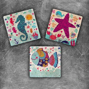 Oscar Stone Decor Doğaltaş Magnet - 3'lü Set