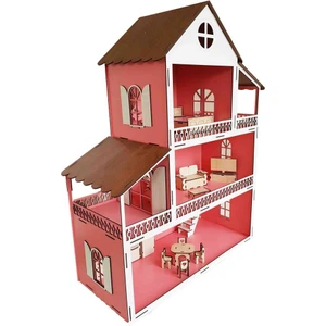 Woody Life Woodylife Ahşap Çocuk Oyun Evi Pembe Lol Miniş Uyumlu Oyuncak
