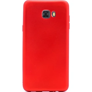 Samsung Galaxy C9 Pro Kılıf Premier Silikon + Nano Ekran Koruyucu + Kalem Kırmızı