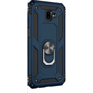 Samsung Galaxy J6 Plus Kılıf Vega Yüzüklü Mıknatıslı + Nano Ekran Koruyucu + Kalem Lacivert