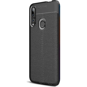 Case Street Huawei P Smart Z Kılıf Niss Silikon Deri Görünümlü + Nano Ekran Koruyucu Siyah