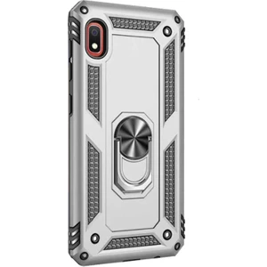 Case Street Xiaomi Redmi 7a Kılıf Vega Standlı Yüzüklü Mıknatıslı Gümüş